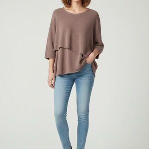 SABI Brown Layered Tunic Top Size XXL